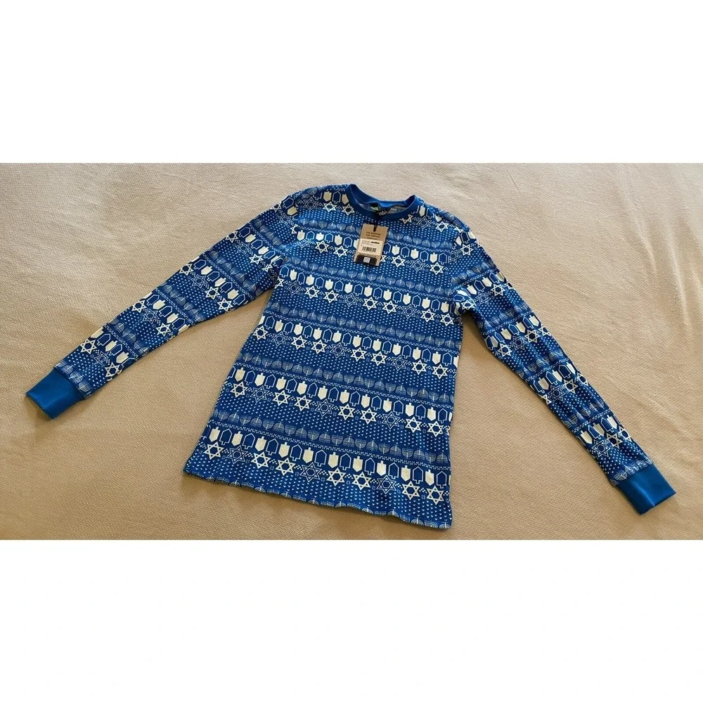 Chubbies NWT The Funukkah Hanukkah Waffle Pajama Shirt Sleep Men's size Medium